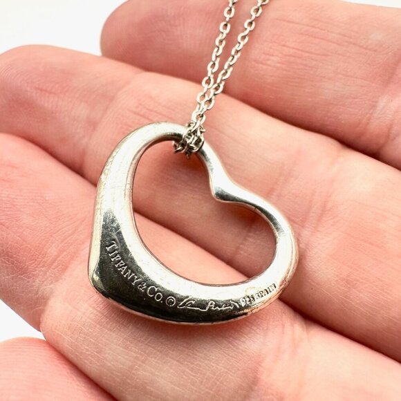 Tiffany & Co. Jewelry - Tiffany & Co Womens Sterling Silver Elsa Peretti Heart Pendant 18" Necklace